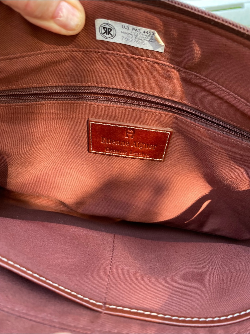 Etienne Aigner Chestnut Leather Buckle Tote - Picture 3 of 3